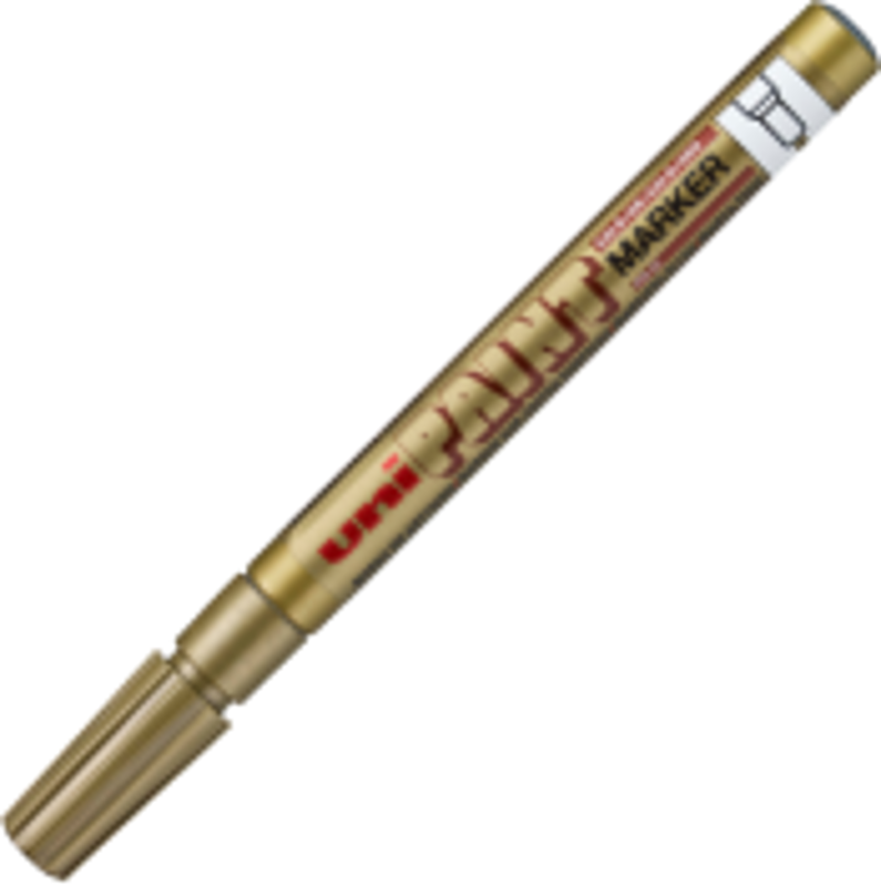 Marker cu vopsea UNI PX-21, varf rotund, 0. 8-1. 2mm, auriu
