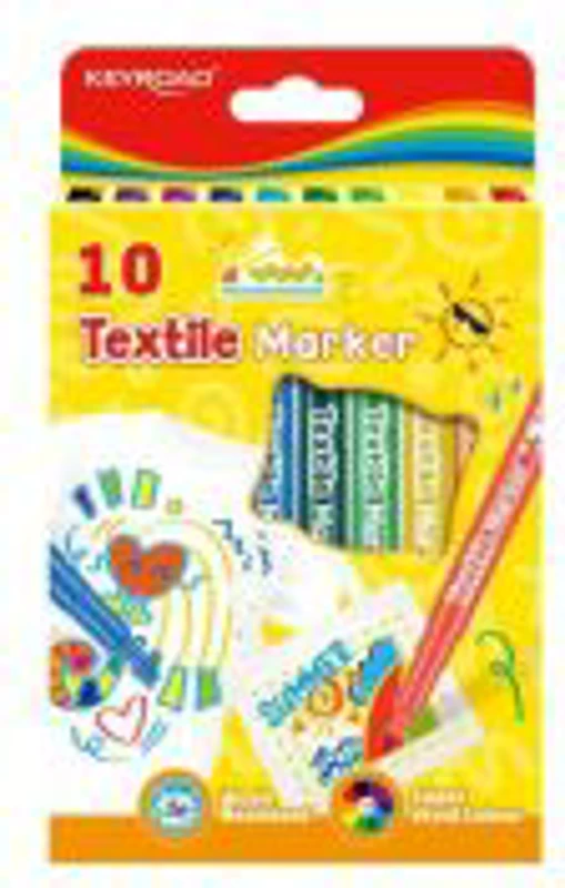 Carioci colorate Keyroad KR972896, 10 culori, pentru textile (nu se spala)