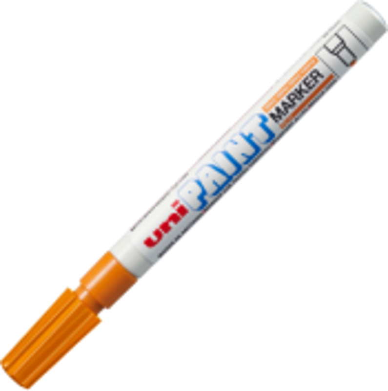 Marker cu vopsea UNI PX-21, varf rotund, 0. 8-1. 2mm, portocaliu