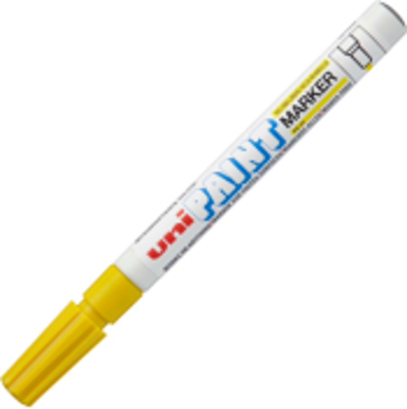 Marker cu vopsea UNI PX-21, varf rotund, 0. 8-1. 2mm, galben