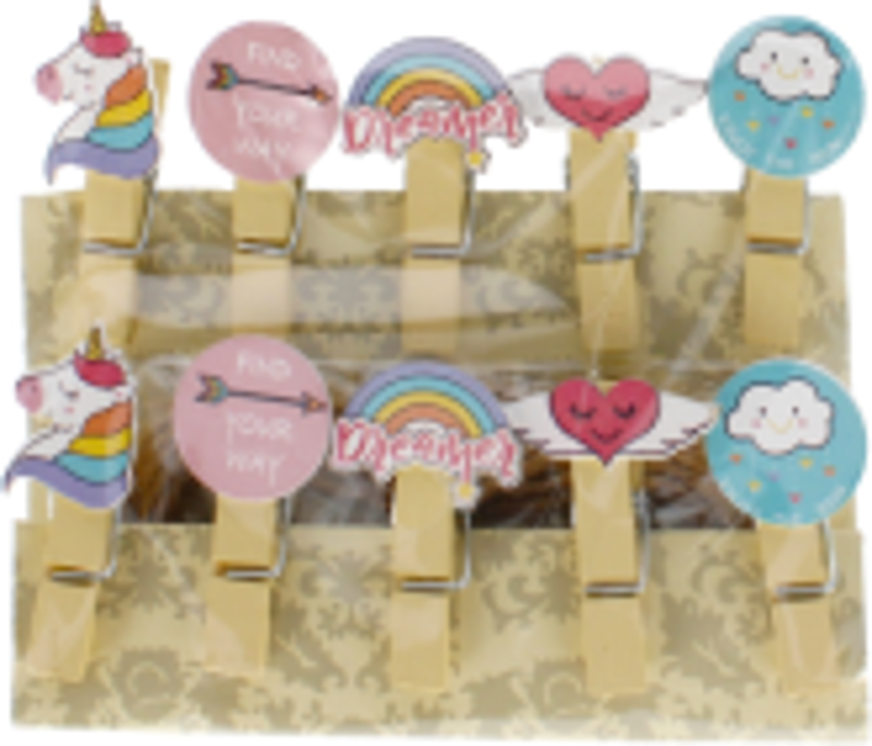 Accesorii creatie - lemn - carlig color emoticoane, set 10 buc, Craft With Fun, 439345