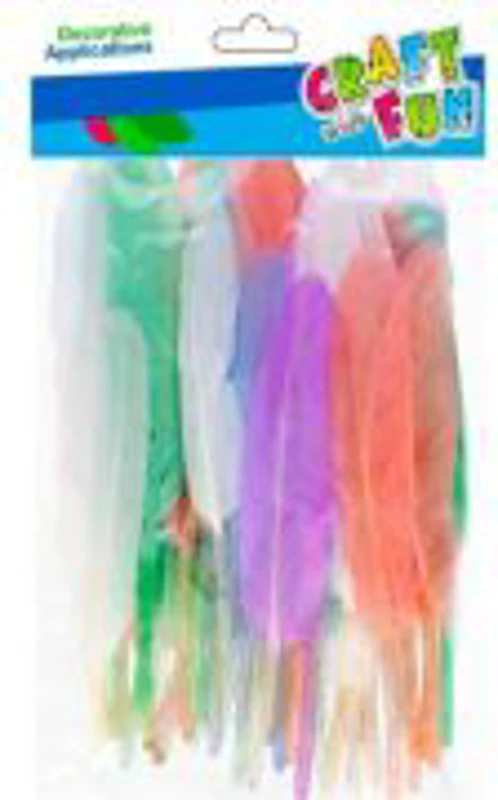 Accesorii creatie - pene, diverse culori, 10-12cm, set 50 buc, Craft with Fun, 501478