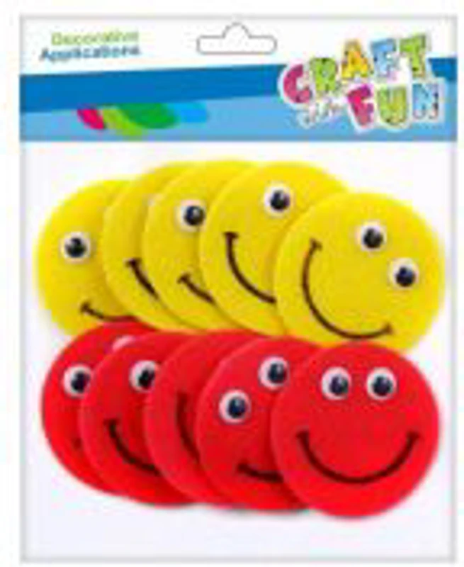 Accesorii creatie - emoji fetru, set 10 buc, Craft with Fun, 463451