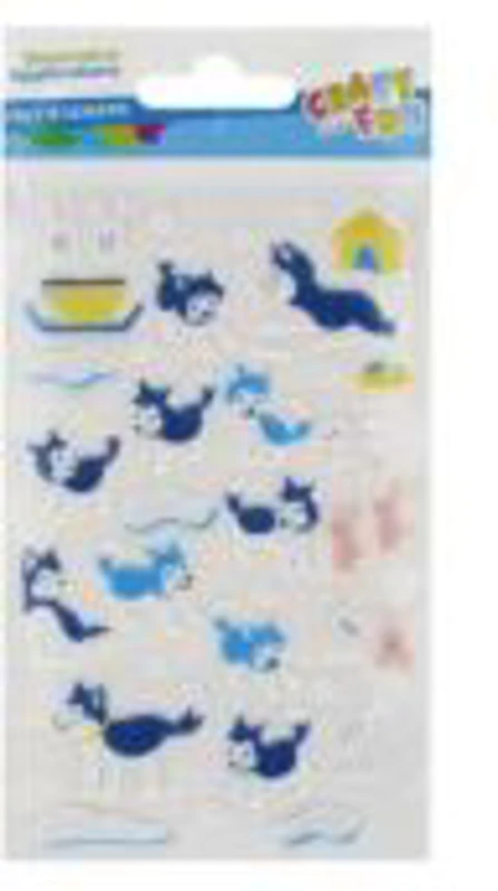 Sticker fetru caini si iepuri 10x19cm, Craft with Fun, 521740, set 25 buc