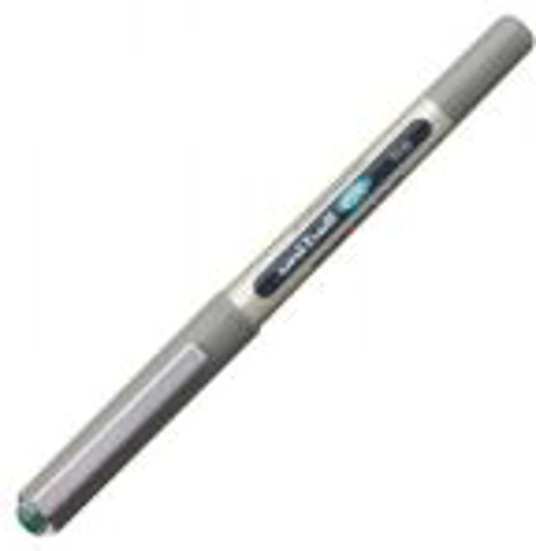 Roller Uni-ball Eye UB-157, 0. 7mm, corp gri-auriu, detalii in culoarea scrisului verde