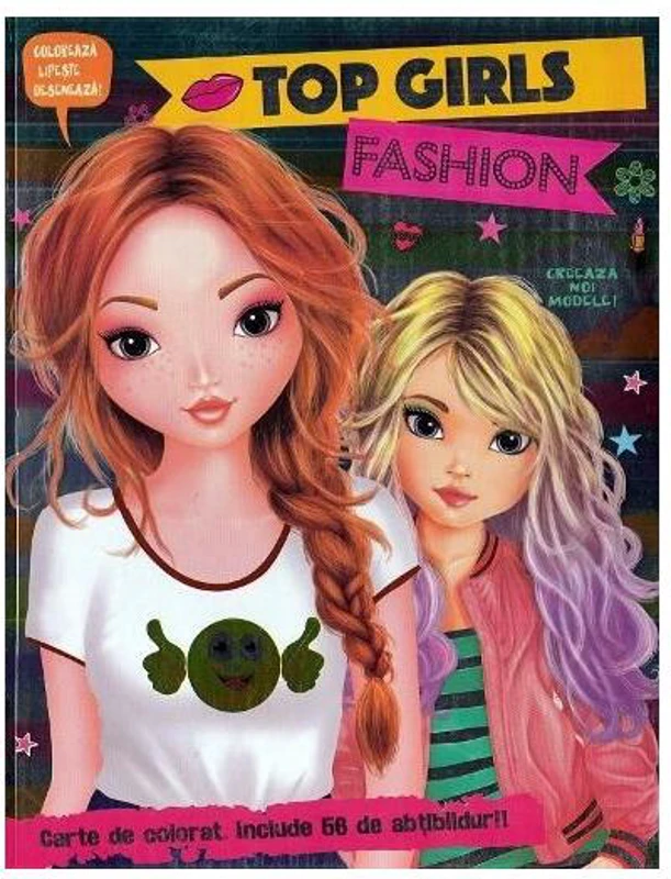 Top Girls Fashion. Carte de colorat cu abțibilduri - Paperback - *** - Flamingo