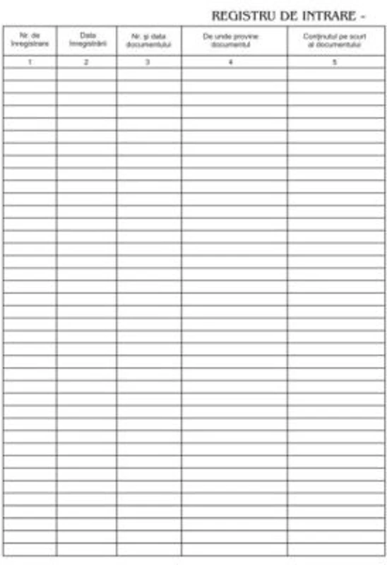 Registru intrare-iesire, A4, 80 gr/mp, fata/verso, 3 carnete/set