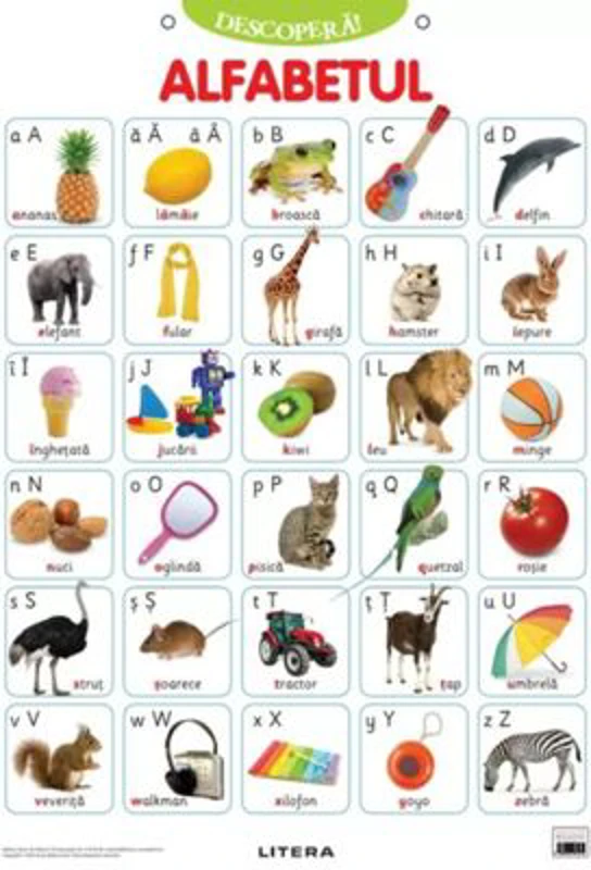 Descopera! Alfabetul limbii romane (planse educationale)