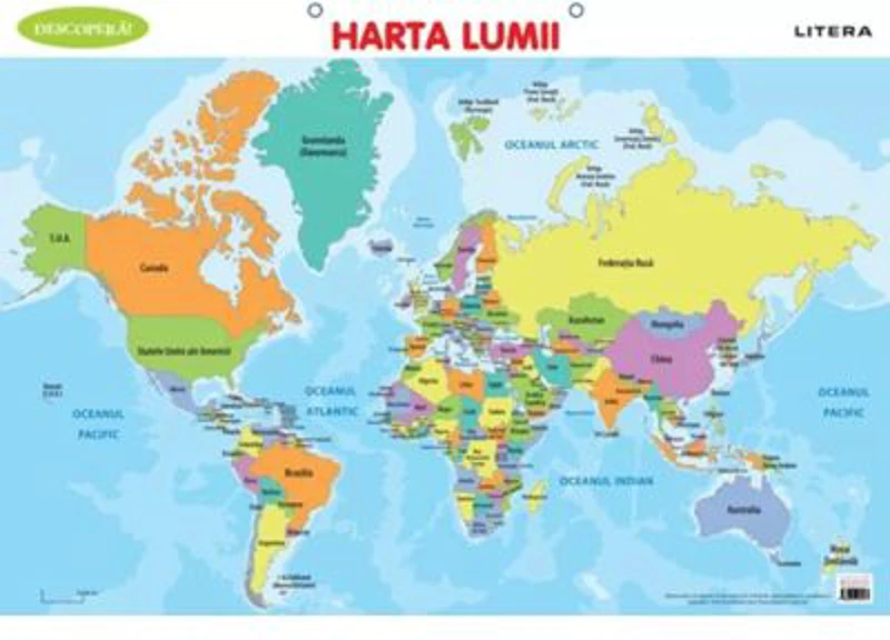 Descopera! Harta lumii (planse educationale)