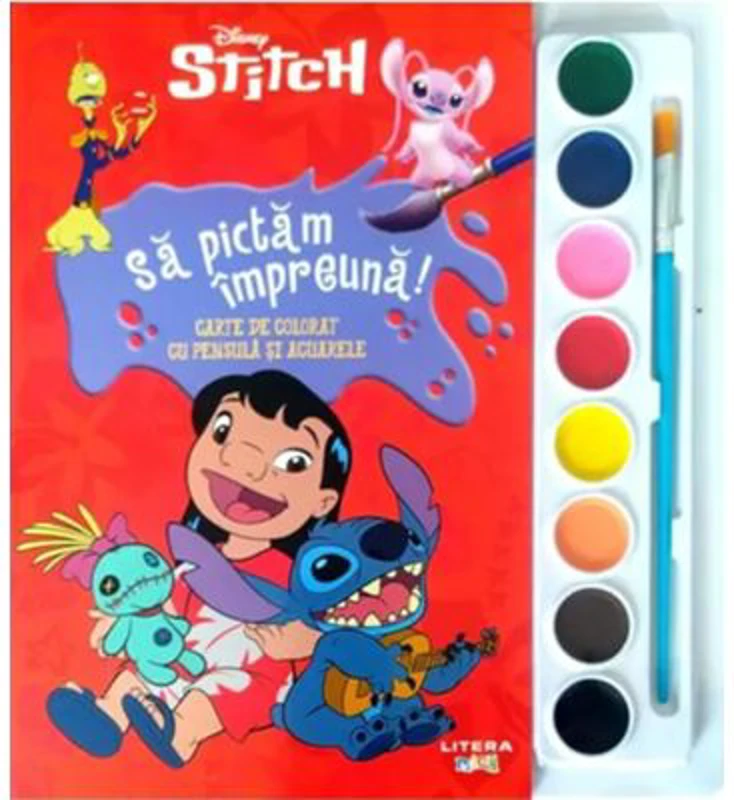 Disney. Stitch. Sa pictam impreuna! Carte de colorat cu pensula si acuarele
