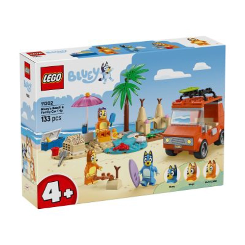 LEGO Bluey. Calatoria familiei lui Blue cu masina la plaja 11202, 133 piese