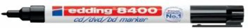 Marker permanent Edding 8400, pentru CD/DVD/BD, corp plastic, varf rotund, 0. 75 mm, negru
