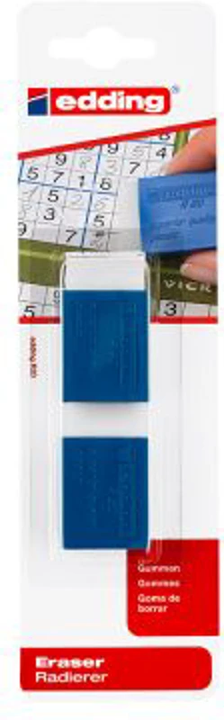 Radiera Edding R20, suport plastic, 2 bucati/blister