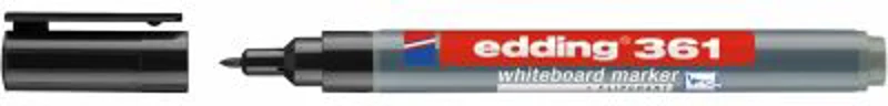 Marker Edding 361 pentru tabla, corp plastic, varf 1mm, negru