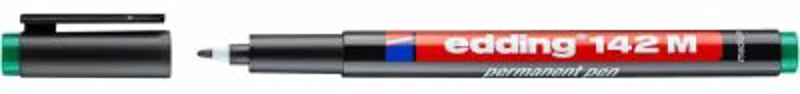 Marker permanent Edding 142, corp din plastic, varf rotund, 1 mm, verde