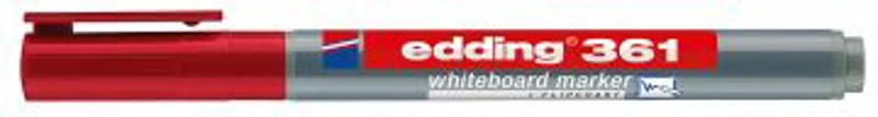 Marker Edding 361 pentru tabla, corp plastic, varf 1mm, rosu