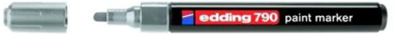 Marker permanent Edding 790, cu vopsea, corp plastic, varf rotund, 2-3 mm, argintiu