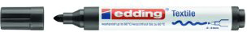 Marker Edding 4500 pentru textile, permanent, varf rotund 2-3 mm, negru