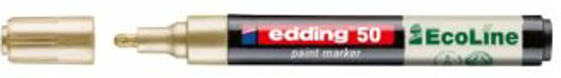 Marker cu vopsea pe baza de apa Edding Ecoline 50, corp din plastic reciclat, varf rotund, 2-3 mm, auriu
