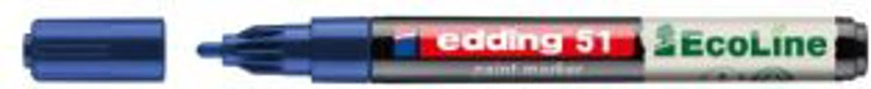 Marker cu vopsea edding Ecoline 51, corp din plastic reciclat, varf rotund, 1-2 mm, albastru