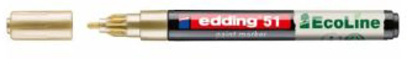 Marker cu vopsea pe baza de apa Edding Ecoline 51, corp din plastic reciclat, varf rotund, 1-2 mm, auriu