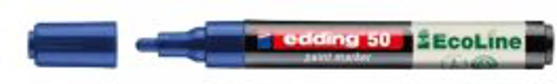 Marker cu vopsea pe baza de apa edding Ecoline 50, corp din plastic reciclat, varf rotund, 2-3 mm, albastru