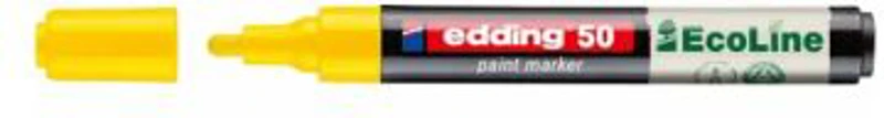 Marker cu vopsea pe baza de apa edding Ecoline 50, corp din plastic reciclat, varf rotund, 2-3 mm, galben