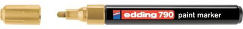 Marker permanent Edding 790, cu vopsea, corp plastic, varf rotund, 2-3 mm, auriu
