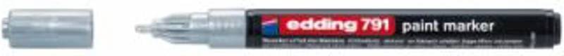 Marker permanent Edding 791, cu vopsea, corp plastic, varf rotund, 1-2 mm, argintiu
