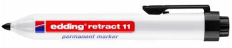 Marker permanent Edding retract 11, corp din plastic, varf rotund, 1. 5-3 mm, negru