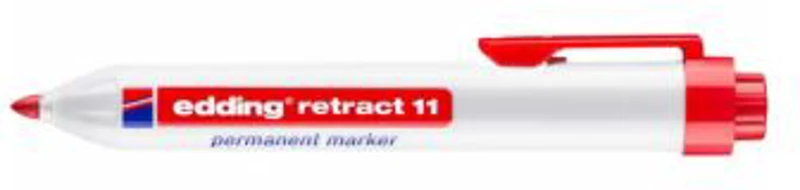 Marker permanent Edding retract 11, corp din plastic, varf rotund, 1. 5-3 mm, rosu
