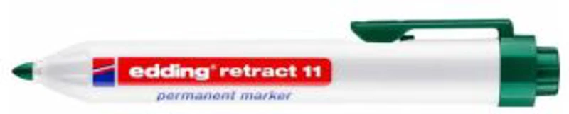Marker permanent Edding retract 11, corp din plastic, varf rotund, 1. 5-3 mm, verde