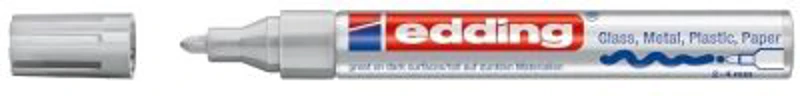 Marker permanent Edding 750, cu vopsea, corp metalic, varf rotund, 2-4 mm, argintiu