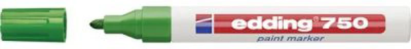 Marker permanent Edding 750, cu vopsea, corp metalic, varf rotund, 2-4 mm, verde