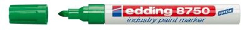 Marker permanent Edding 8750, cu vopsea, corp aluminiu, varf rotund, 2-4 mm, verde