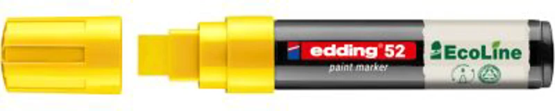 Marker cu vopsea pe baza de apa Edding Ecoline 52, corp din plastic reciclat, varf tesit, 4-15 mm, galben