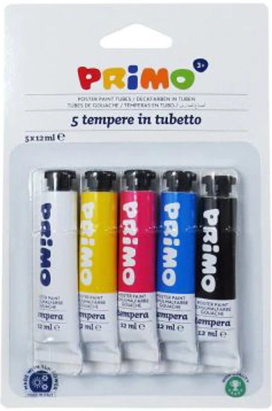 Tempera Morocolor Primo, 5 culori, tuburi de aluminiu, 12ml