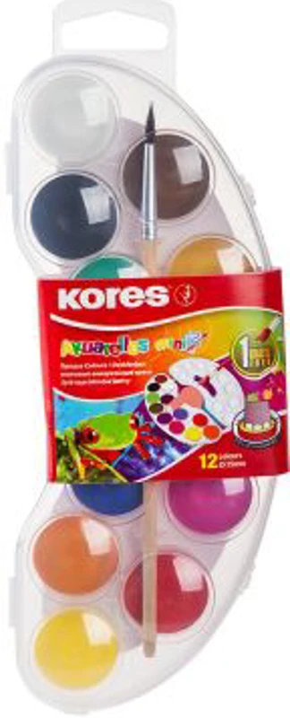 Acuarele Kores Akuarellos Mini, 25 mm, 12 culori/set