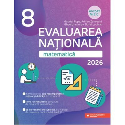 15 buc x Matematica. Evaluarea Nationala 2026. Clasa 8 - Gabriel Popa