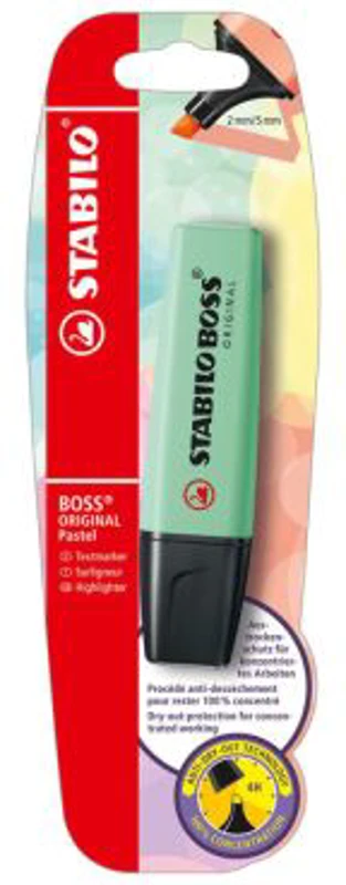 Textmarker Stabilo Boss Original Pastel, verde menta, blister
