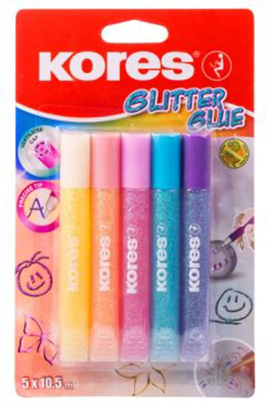 Lipici Kores, culori pastelate, 10 g, 5 culori/blister