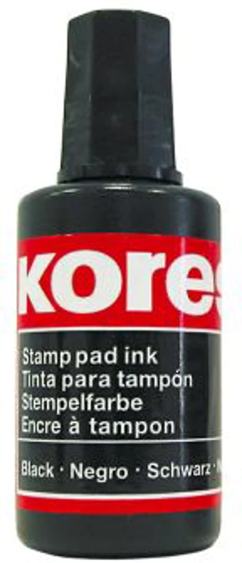 Tus pentru stampila automata/de cauciuc fara ulei Kores. 27 ml, negru