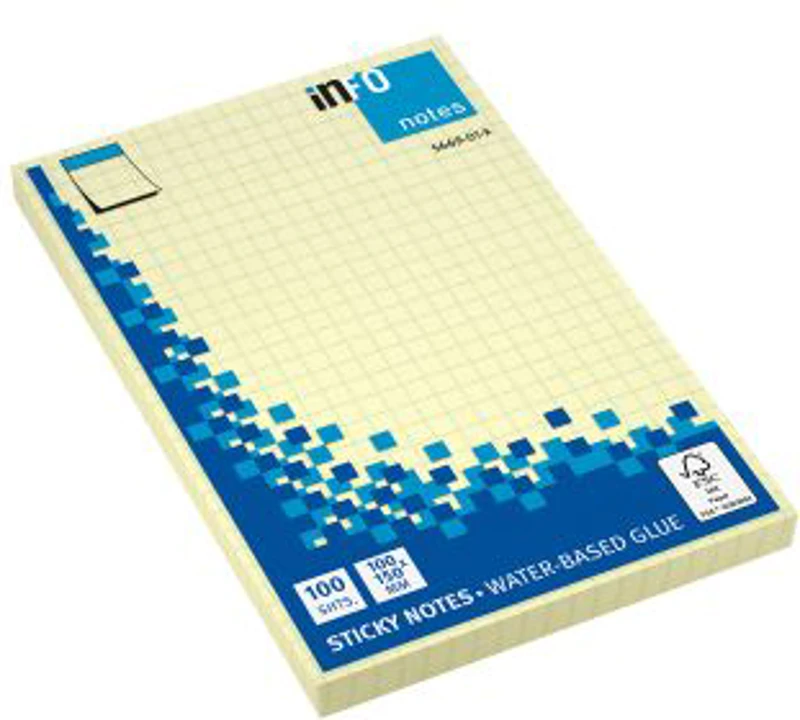 Notite adezive InFO, matematica, 100x150 mm, 100 file