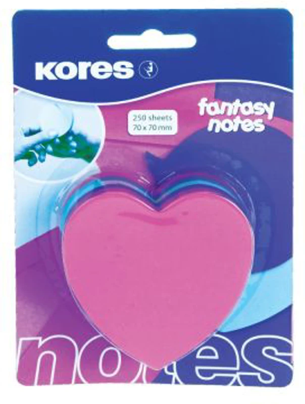 Notite adezive, Kores, inima, 250 file, multicolor
