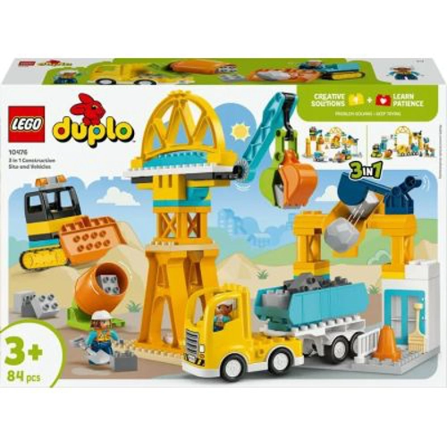 LEGO DUPLO. Santier si vehicule de constructii 3 in 1 10476, 84 piese