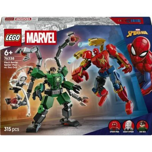 LEGO Marvel Super Heroes. Batalia robotilor Omul Paianjen vs Doc Ock 76338, 315 piese