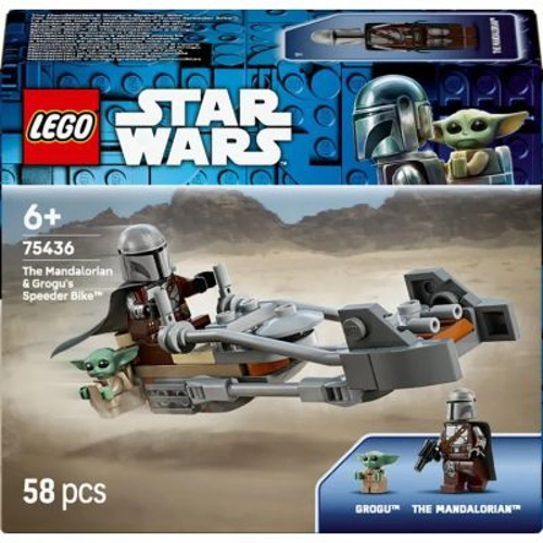 LEGO Star Wars. Motocicleta rapida a lui Mandalorian si Grogu 75436, 58 piese