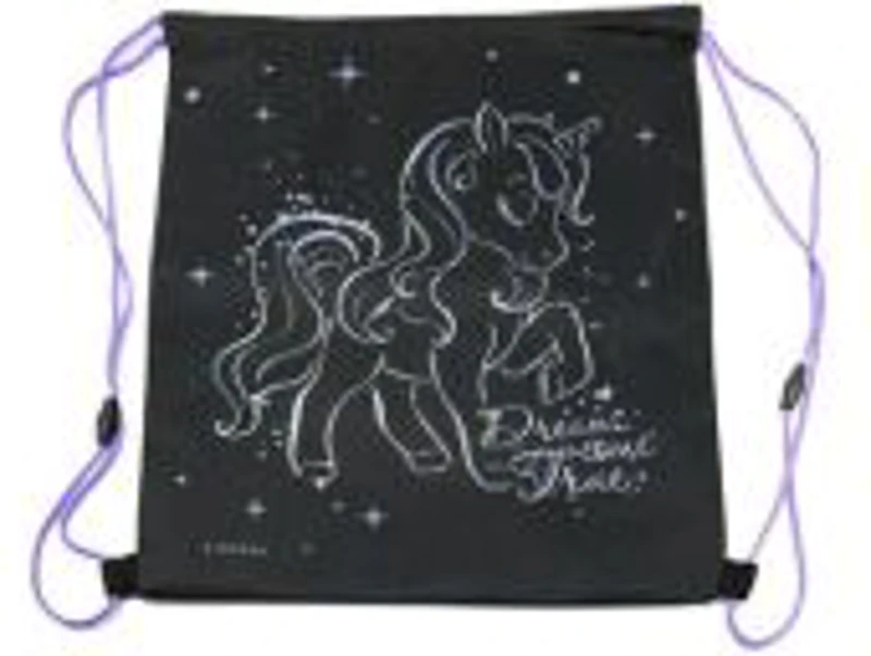 Rucsac cu snur pentru copii Starpak Unicorn Holo, negru cu mov, 38. 5x33 cm