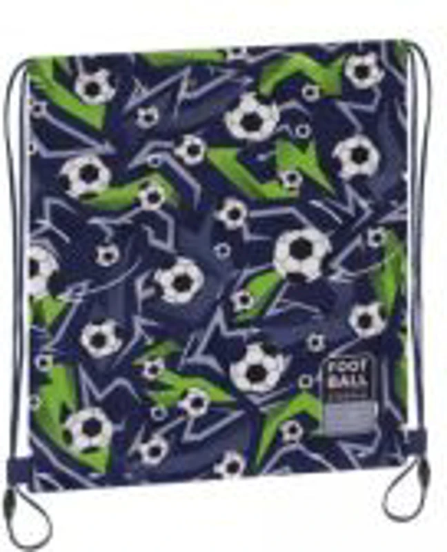 Rucsac cu snur pentru copii Starpak Fotbal, 38. 5x33 cm, albastru/verde