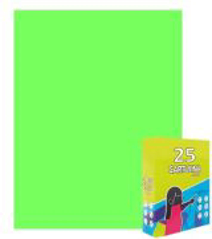 Carton colorat Fabrisa 15575/124, 50x65cm, 180g/mp, verde fluorescent, top 25 coli